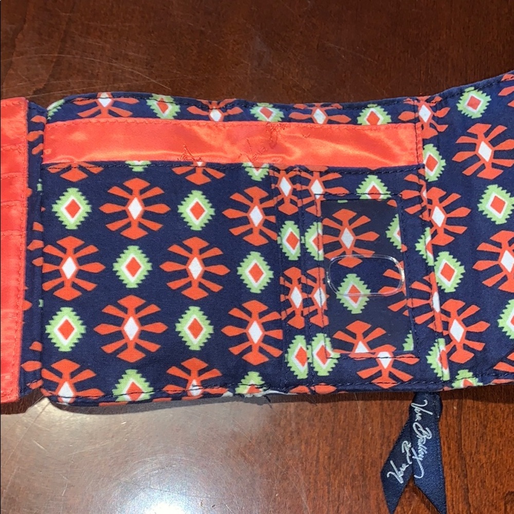 Vera Bradley Sun Valley Navy Orange & White Wallet - Picture 6 of 6
